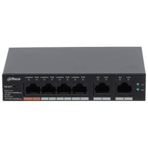 DAHUA CS4006-4GT-60, 4 Port, Gigabit, PoE 60W, 2 Port Uplink, Cloud Yönetilebilir, Switch