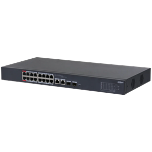 DAHUA CS4218-16ET-135, 16Port, Megabit, PoE 135W, 2 Port SFP Gigabit Combo, Cloud Yönetilebilir, Switch