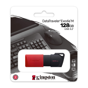 KINGSTON DTXM/128GB USB 3.2 Data Traveler Exodia M Flash Disk (Siyah-Kırmızı)