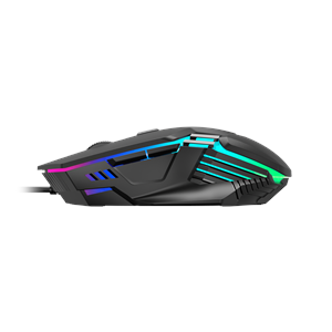 GAMDIAS AURA GS4, Çok Renkli Aydınlatma, USB Kablolu, 6 Programlanabilir Buton, Gaming Mouse, 3.600 DPI, Siyah