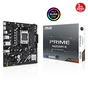 ASUS PRIME A620AM-K, 2xDDR5, 1x M.2, DP, HDMI, AM5 Soket Anakart