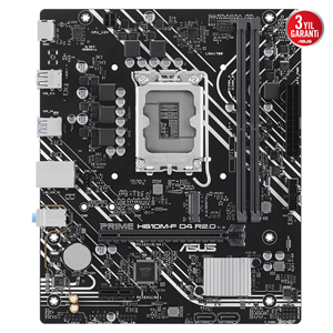 ASUS PRIME H610M-F D4 R2.0, 2xDDR4, M.2, HDMI, 12-13.14.Nesil, LGA1700 Soket, Anakart