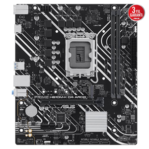 ASUS PRIME H610M-K D4 ARGB, 2xDDR4, M.2, HDMI, 12-13.14.Nesil, LGA1700 Soket, Anakart