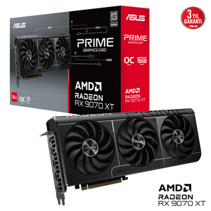 ASUS PRIME-RX9070XT-O16G, 16Gb, 256Bit, GDDR6, 1xHDMI, 3xDP, GAMING Ekran Kartı