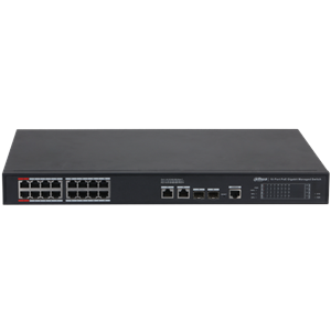 DAHUA S4220-16GT-240, 16 Port, Gigabit, PoE 240W, 2 Port Gigabit Uplink, 2 Port SFP Gigabit Combo, Longe Range 250Mt, Cloud Yönetilebilir, Switch