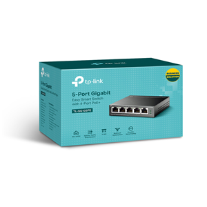 TP-LINK TL-SG105PE, 5 Port, GigaBit, 4 Port Poe, 65W, Easy Smart, Yönetilebilir, Metal Kasa, Masaüstü Switch