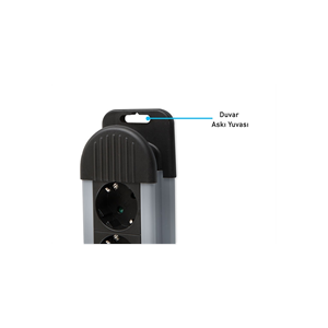 S-LINK Swapp SPGKS03, 3 Soket, Akım Korumalı Priz, 1.5Mt Kablo, 900 Joule (Gri) %100 Bakır