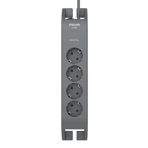 PHILIPS SPN3140A/62, 4 Soket, Akım Korumalı Priz, 900 Joules, 2Mt Kablo, (Gri)