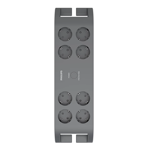PHILIPS SPN3180A/62, 8 Soket, Akım Korumalı Priz, 900 Joules, 2Mt Kablo, (Gri)