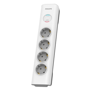PHILIPS SPN7040WA/62, 4 Soket, Akım Korumalı Priz, 600 Joules, 2Mt Örgülü Kablo, (Beyaz)