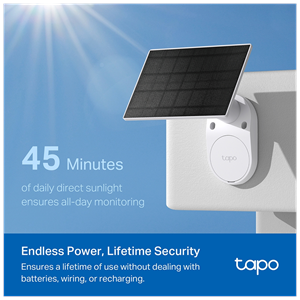 TP-LINK Tapo TC82 KIT (C410 KIT), 2K, 3,0Mpix, Dış Mekan, IP65, WiFi, 9Mt. Renkli Gece Görüşü, İki Yönlü Ses, Güneş Enerjili Güvenlik Kamerası Kiti