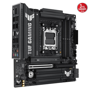ASUS TUF GAMING B850M-PLUS WIFI, 4xDDR5, 3x M.2, HDMI, DP, Type-C, Wi-Fi 6E, Bluetooth v5.3, AM5 Soket GAMING Anakart