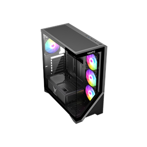 VENTO VG4202FL, 850W, 80 Plus, Siyah, Temperli Cam, RGB, ATX, Akvaryum Tipi, GAMING KASA