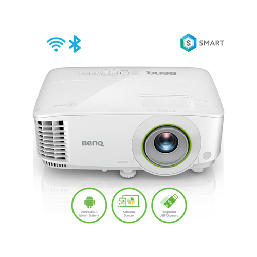 BENQ EW600, 3600 ANSI, 1280x800 WXGA, 1xHDMI, VGA, USB Okuyucu, DLP, Kablosuz Wireless, 15.000 Saat Lamba Ömrü, Android, SMART, Projeksiyon