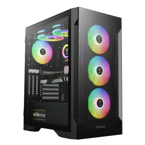 GAMDIAS TALOS E2 Elite, 850W, 80+ Bronze, Tempered Glass, ARGB, ATX GAMING KASA