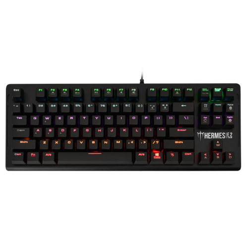 GAMDIAS HERMES-E2, USB Kablolu, İngilizce, Rainbow Backlight, Blue Mekanik Switch, Gaming Klavye