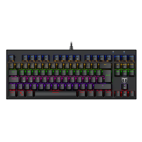 T-DAGGER I-500R, LIGHT CRUISERC , USB Kablolu, Türkçe Q, Rainbow Backlight, Blue Mekanik Switch, 87 Tuşlu, Gaming Klavye