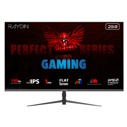 RAYDIN MM24DFI-180HZ, 23.8", 1ms, 180Hz, Full HD, 300 nits, HDMI, DP, IPS LED, Flat, Frameless, FreeSync Gaming Monitör