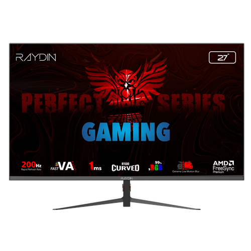 RAYDIN MM27RFA-200HZ, 27", 1ms, 200Hz, Full HD, 300 nits, 2xHDMI, DP, VA LED, R1500 Curved, Frameless, FreeSync Gaming Monitör