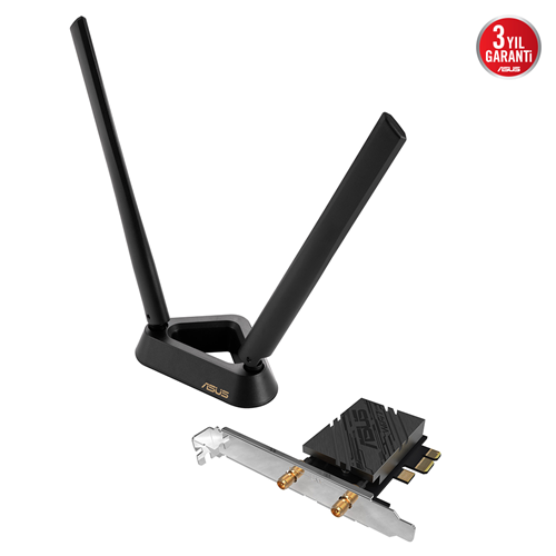 ASUS PCE-BE92BT, WIFI7, BE9400, 5764-2882-688Mbps, 6GHz-5GHz- 2.4GHz, Bluetooth 5.4, PCIe Ağ Adaptörü