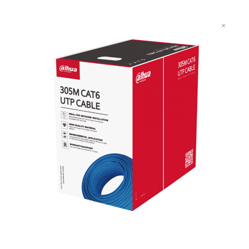 DAHUA DH-PFM923I-6UN-C, CAT6 305m, 24AWG 0.53mm, UTP, %100 Bakır, LSZH Halogen Free Kablo, Mavi Renk