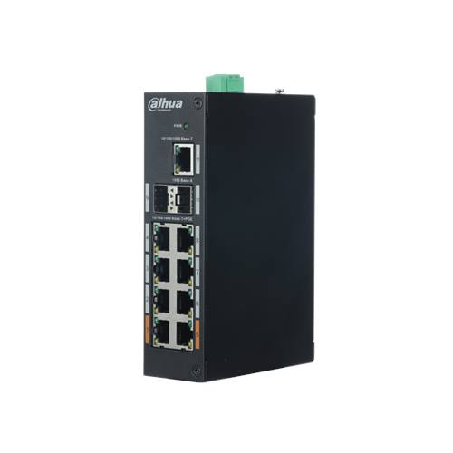 DAHUA PFS3211-8GT-120, 8 Port, Gigabit, PoE 120W, 1 Port GigaBit Uplink, 2 Port GigaBit SFP, Yönetilemez, Rack Mount Switch