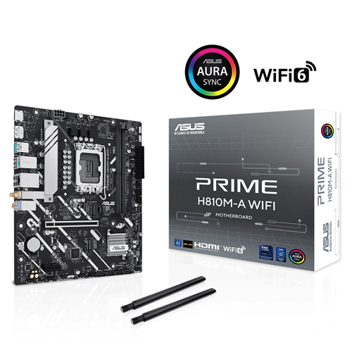 ASUS PRIME H810M-A WIFI, 2xDDR5, 2x M.2, HDMI, DP, Wi-Fi 6, Bluetooth 5.3, Intel Core Ultra CPU(Seri 2), LGA1851 Soket, ATX Anakart