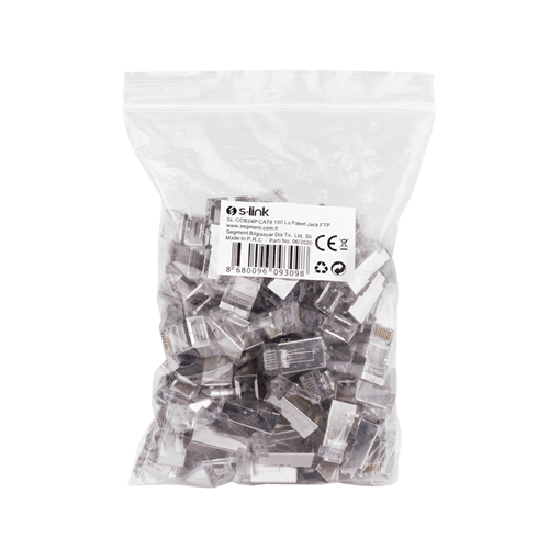 S-LINK SL-COB24P, RJ45, Yeni Nesil JAC, UTP, CAT6, Metal (100lü PAKET)