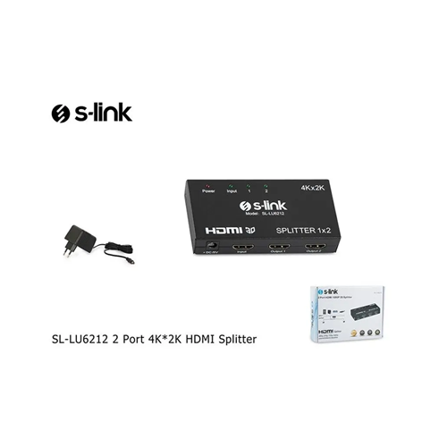 S-LINK SL-LU6212, HDMI Çoklayıcı, 1Giriş, 2Çıkış, (1PC-2Monitör)