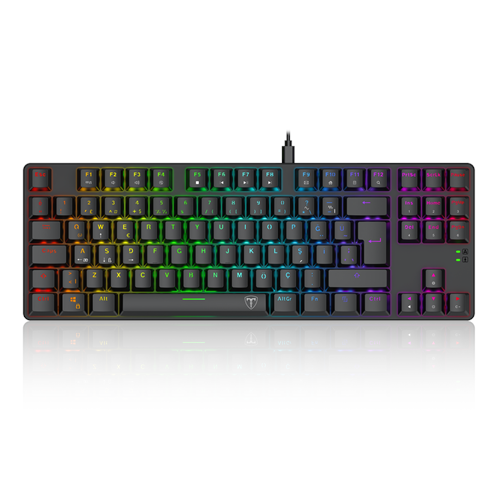 T-DAGGER T-TGK315-RD, BORA, USB Kablolu, Türkçe Q, RGB Backlight, Red Mekanik Switch, 87 Tuşlu, Gaming Klavye