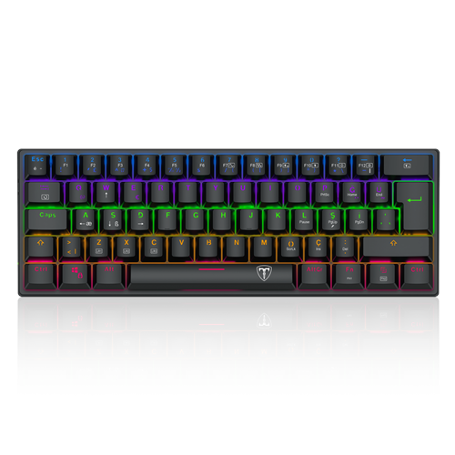 T-DAGGER T-TGK321-LIT, ARENA LITE, USB Kablolu, Türkçe Q, Rainbow Backlight, Red Mekanik Switch, 61 Tuşlu, Gaming Klavye (Siyah)