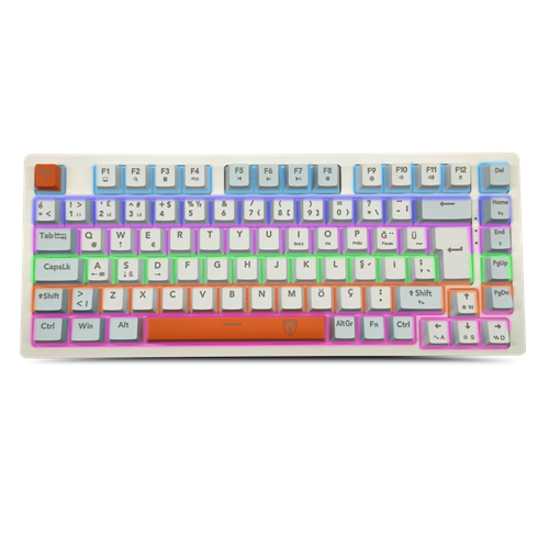 T-DAGGER T-TGK326WBO, MEGATRE, USB Kablolu, Türkçe Q, Rainbow Backlight, Red Mekanik Switch, 82 Tuşlu, Gaming Klavye