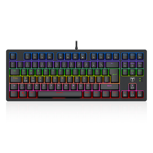 T-DAGGER BALI, T-TGK311-BL, USB Kablolu, Türkçe Q, Rainbow Backlight, Blue Mekanik Switch, 87 Tuşlu, Gaming Klavye