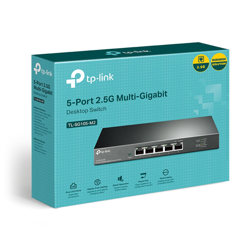 TP-LINK TL-SG105-M2, 5 Port, 2,5Gbps, Multi-GigaBit, Yönetilemez, Metal Kasa, Masaüstü Switch