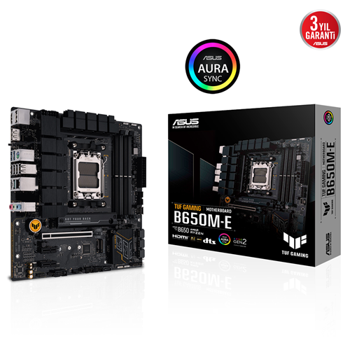 ASUS TUF GAMING B650M-E, 4xDDR5, 2x M.2, HDMI, 2xDP, Type-C, AM5 Soket GAMING Anakart