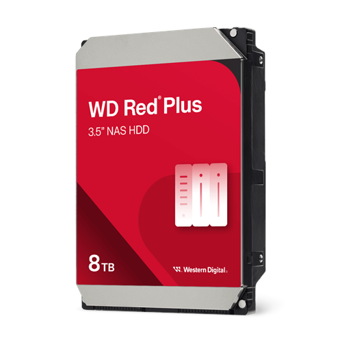 WD RED Plus, WD80EFPX, 3.5", 8TB, 256Mb, 5640 Rpm, 7/24 GÜVENLİK-NAS-SERVER HDD