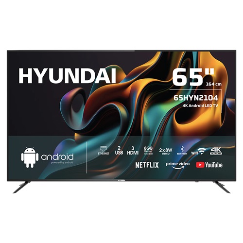 HYUNDAI 65HYN2104, 65" 165cm, 4K Ultra HD, Dahili Wi-Fi, Dahili Uydu Alıcılı, Android Led Televizyon