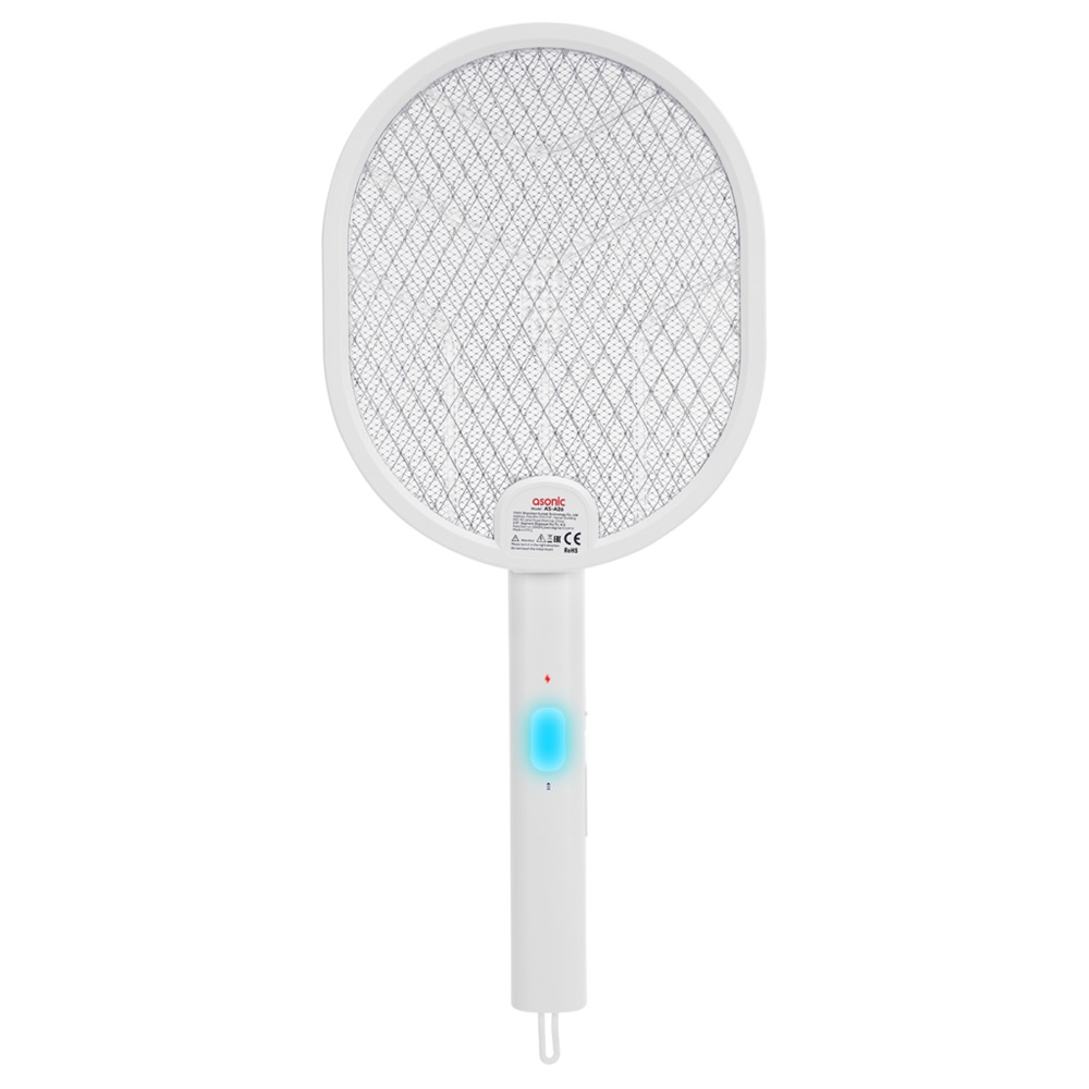 ASONIC AS-A26, Beyaz, 3000V, Raket Tipi, UV Mor Işıklı, 1200mAh, Bataryalı, Şarj Edilebilir, Katlanabilir, Sinek Öldürücü