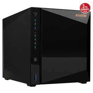ASUSTOR AS3304T V2, 2Gb DDR4 Ram, 4 Yuvalı (4x20TB Destek), 1x2.5GbE Network, 3xUSB 3.2, Tower NAS (Yedekleme) Cihazı