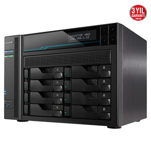 ASUSTOR AS6508T, 8Gb DDR4 Ram, 8 Yuvalı (8x22TB Destek), 2xM.2 NVMe PCI-e, 2x10GbE, 2x2.5GbE Network, 2xUSB 3.2, Tower NAS (Yedekleme) Cihazı