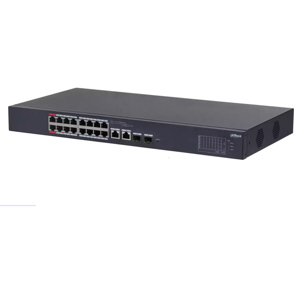 DAHUA CS4220-16GT-135, 16Port, Gigabit, PoE 135W, 2 Port Gigabit Uplink, 2 Port SFP Gigabit Combo, Cloud Yönetilebilir, Switch