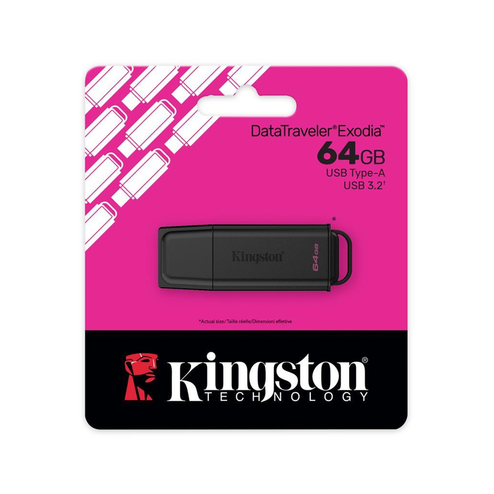 KINGSTON DTXG2/64GB USB 3.2 DataTraveler Exodia Gen 1 Flash Bellek (Siyah)
