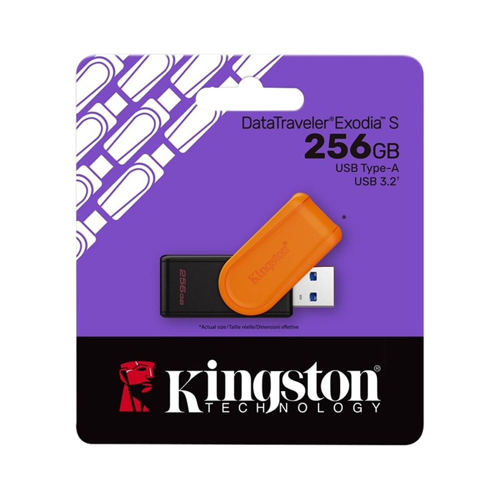 KINGSTON DTXS/256GB USB 3.2 DataTraveler Exodia S Gen 1 Flash Bellek (Siyah-Turuncu)