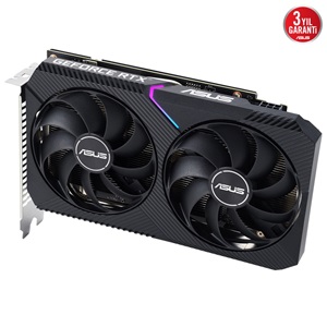 ASUS DUAL-RTX3050-O8G-V2, 8GB, GDDR6, 128Bit, 1xHDMI, 1xDP, 1xDVI, GAMING Ekran Kartı