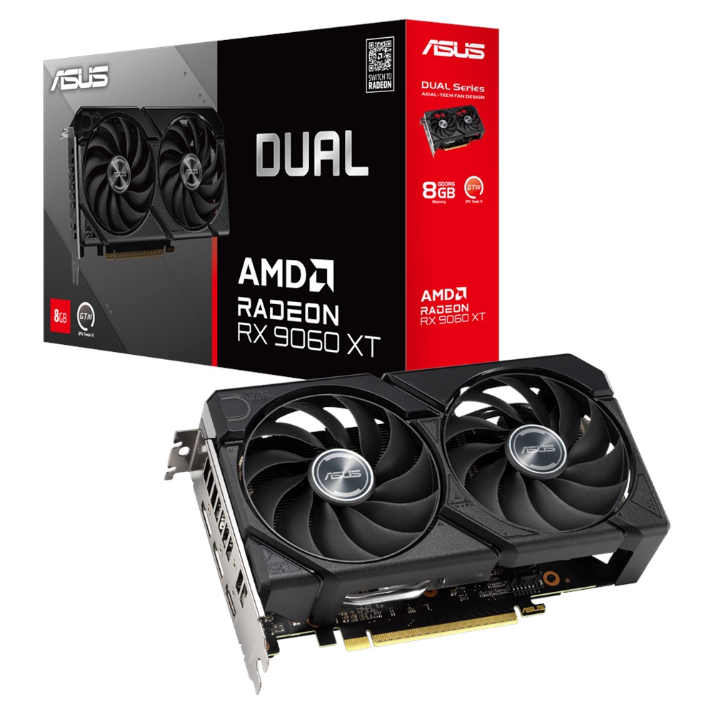 ASUS DUAL-RX9060XT-8G, 8Gb, 128Bit, GDDR6, 1xHDMI, 2xDP, GAMING Ekran Kartı