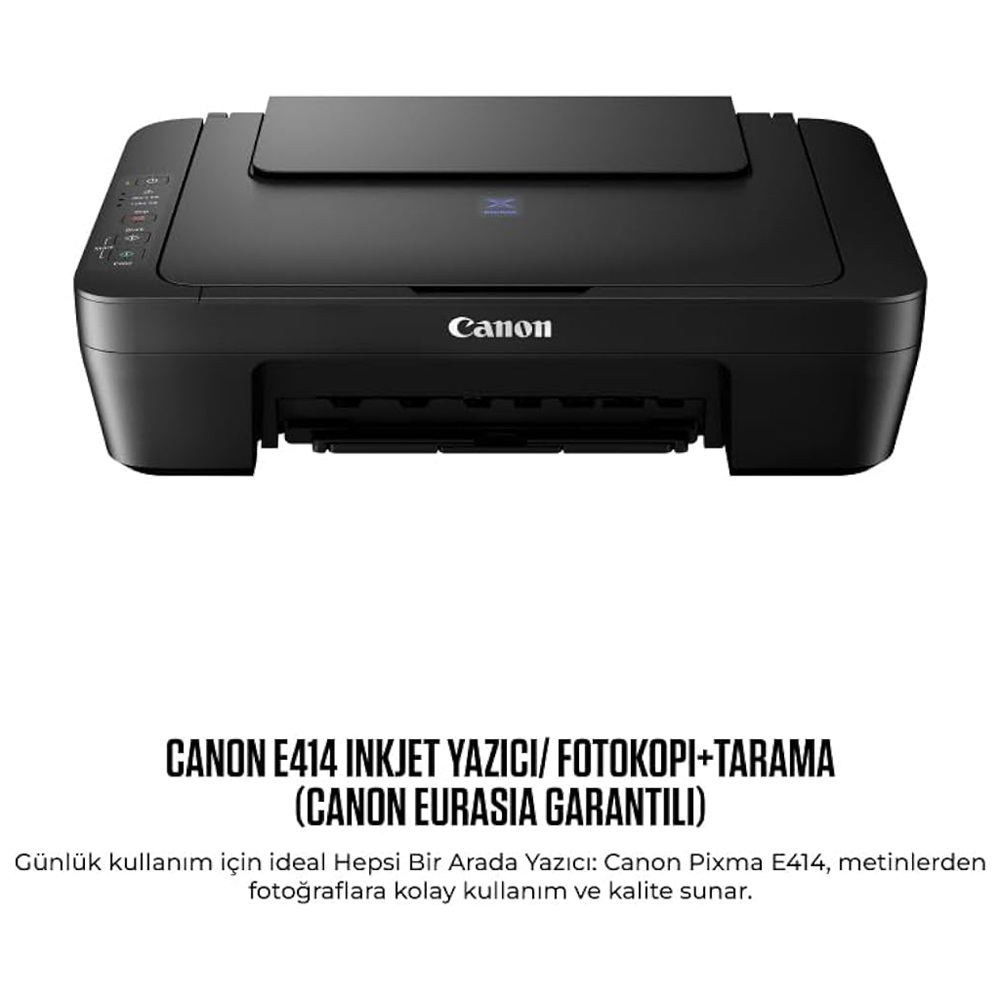 CANON PIXMA E414, Renkli, Kartuşlu, Yazıcı, Tarayıcı, Fotokopi, Usb