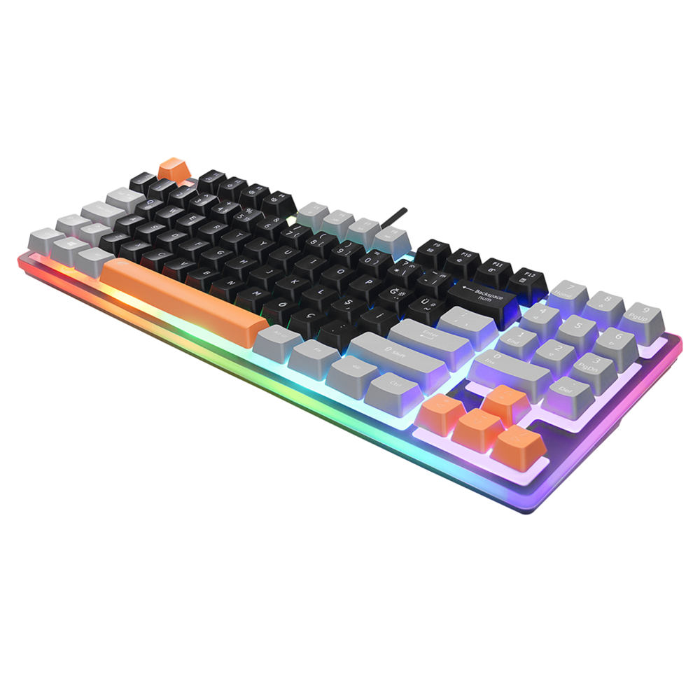 ACER eMachines, EAK216, Siyah, USB Kablolu, Rainbow Backlight, Membran Renkli Tuşlar, Türkçe Q, 90 Tuşlu, Gaming Klavye