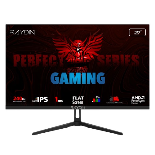 RAYDIN EC27DFI-240HZ, 27", 1ms, 240Hz, Full HD, HDMI, DP, IPS LED, Flat, Frameless, FreeSync Gaming Monitör