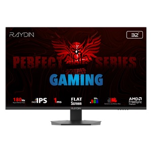 RAYDIN EG32EQI-180HZ, 31.5", 1ms, 180Hz, 2K Quad HD, 2xHDMI, DP, Hoparlör, IPS LED, Flat, Frameless, FreeSync Gaming Monitör