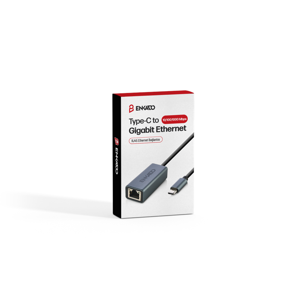 ENKADO EKD-TP45, GigaBit, Type-C to RJ45, Metal, Ethernet Kartı